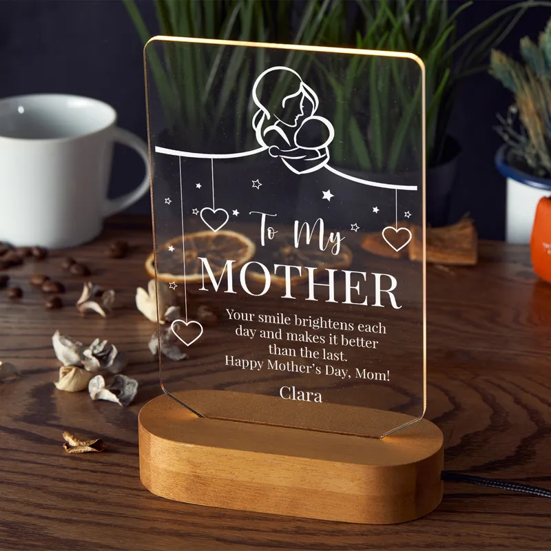 Personalized Mother's Day 3D LED Lamp with Custom Message