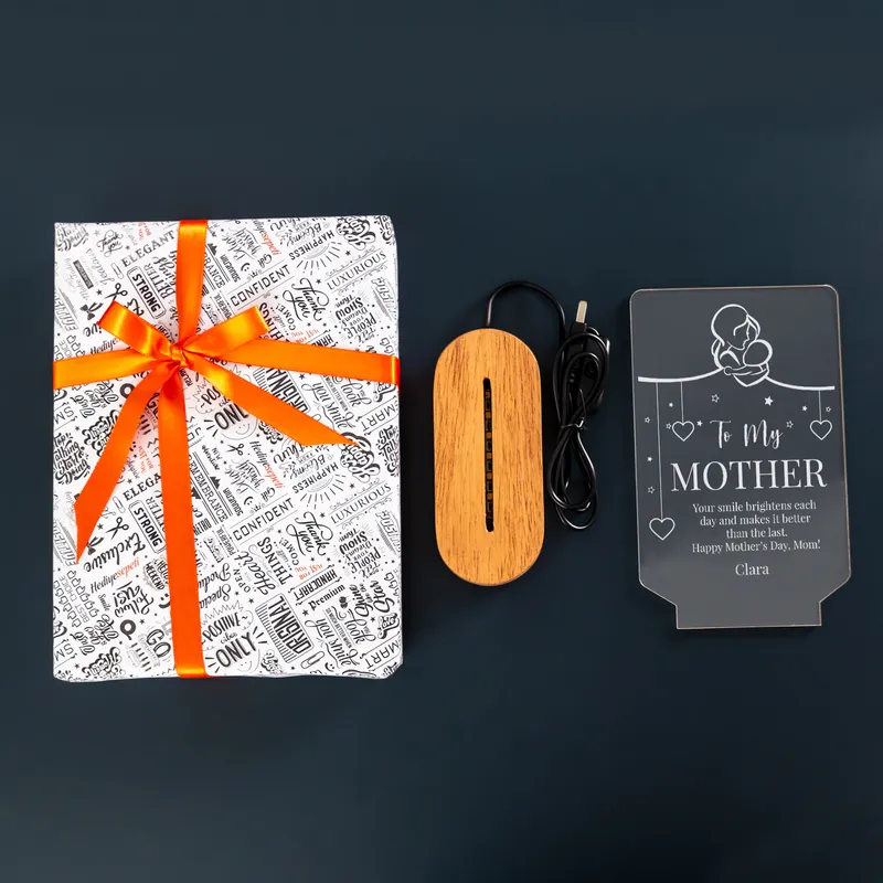 Personalized Mother's Day 3D LED Lamp with Custom Message