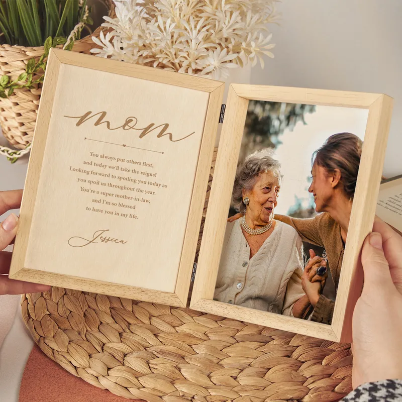 Personalised Mother’s Day Wooden Photo Frame with Message