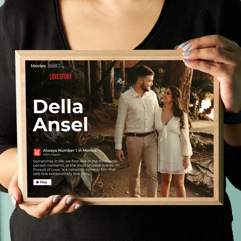 Personalized Movie Poster Wood Frame for Couples