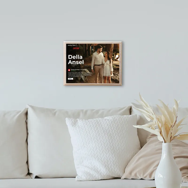 Personalized Movie Poster Wood Frame for Couples