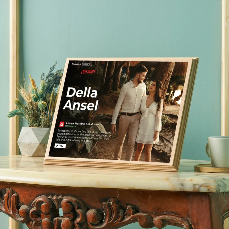 Personalized Movie Poster Wood Frame for Couples