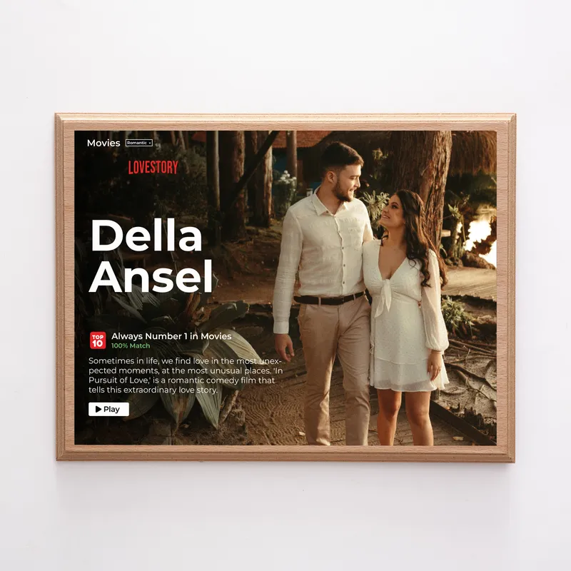 Personalized Movie Poster Wood Frame for Couples