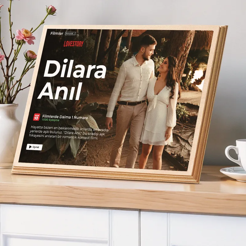 Personalized Movie Poster Wood Frame for Couples