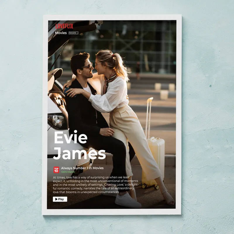 Personalized Movie-Themed Canvas Print - 11.75 x 15.75 inch