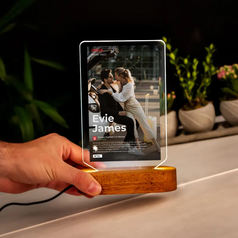 Personalized Movie-Themed LED Lamp for Couples