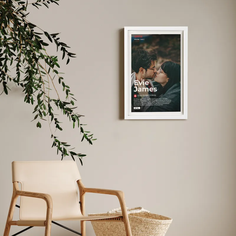 Personalized Movie Themed Photo Frame for Romantic Keepsake