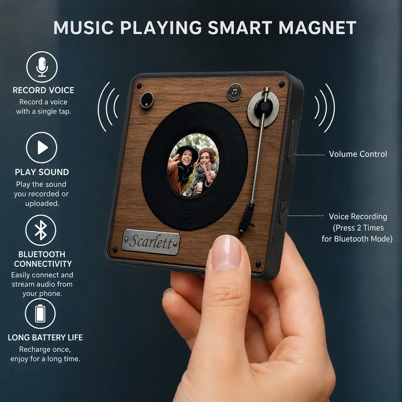 Personalized Music Player Magnet with Bluetooth and Voice