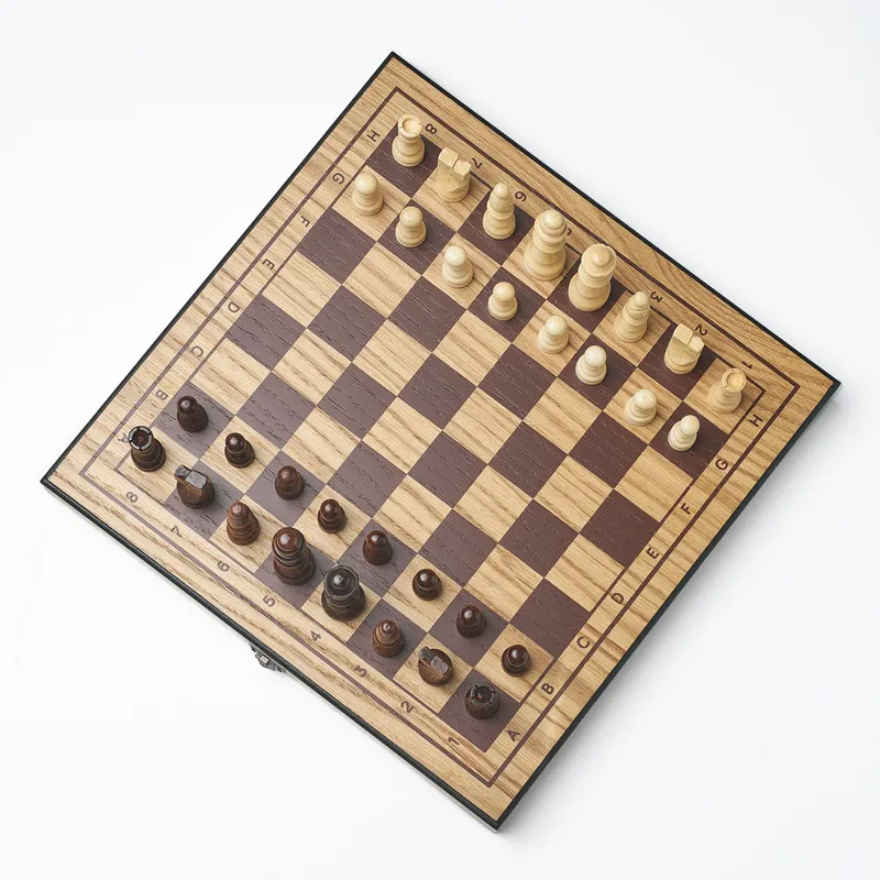 Personalized Name and Date Premium Oak Chess Set
