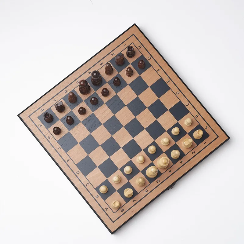 Personalized Name and Date Square Chess Set with Lid - Beech Veneer
