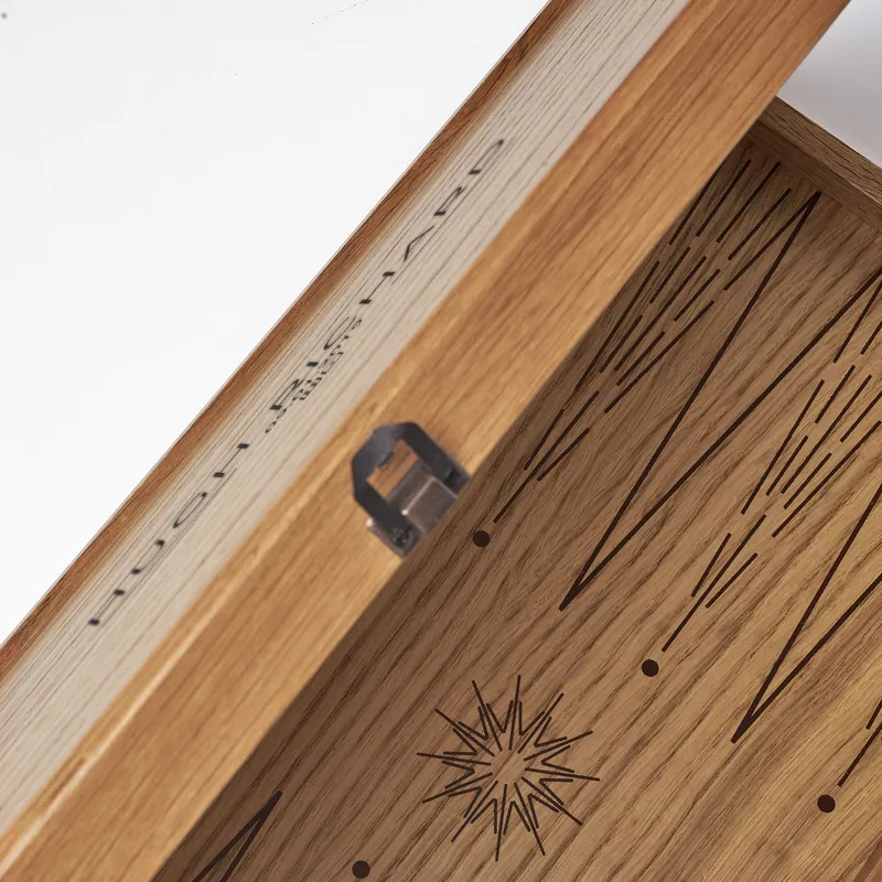 Personalized Name and Date VIP Oak Backgammon Set