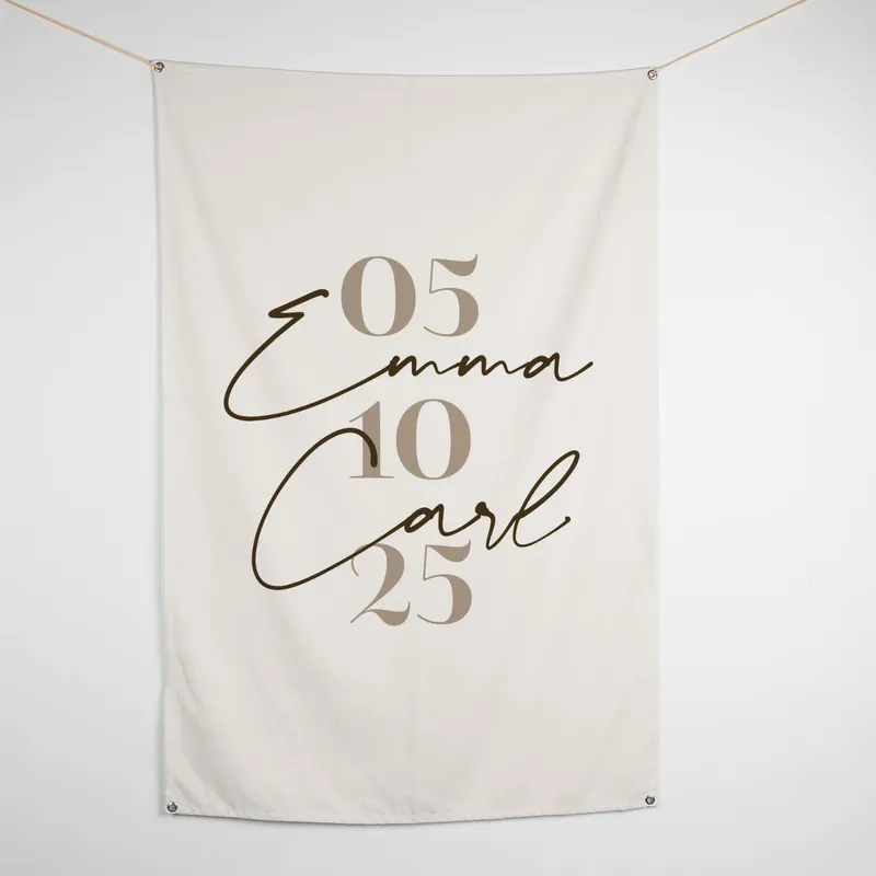 Personalized Name and Initial Our Special Date Banner - 37 x 57 inches