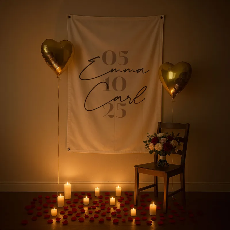 Personalized Name and Initial Our Special Date Banner - 37 x 57 inches