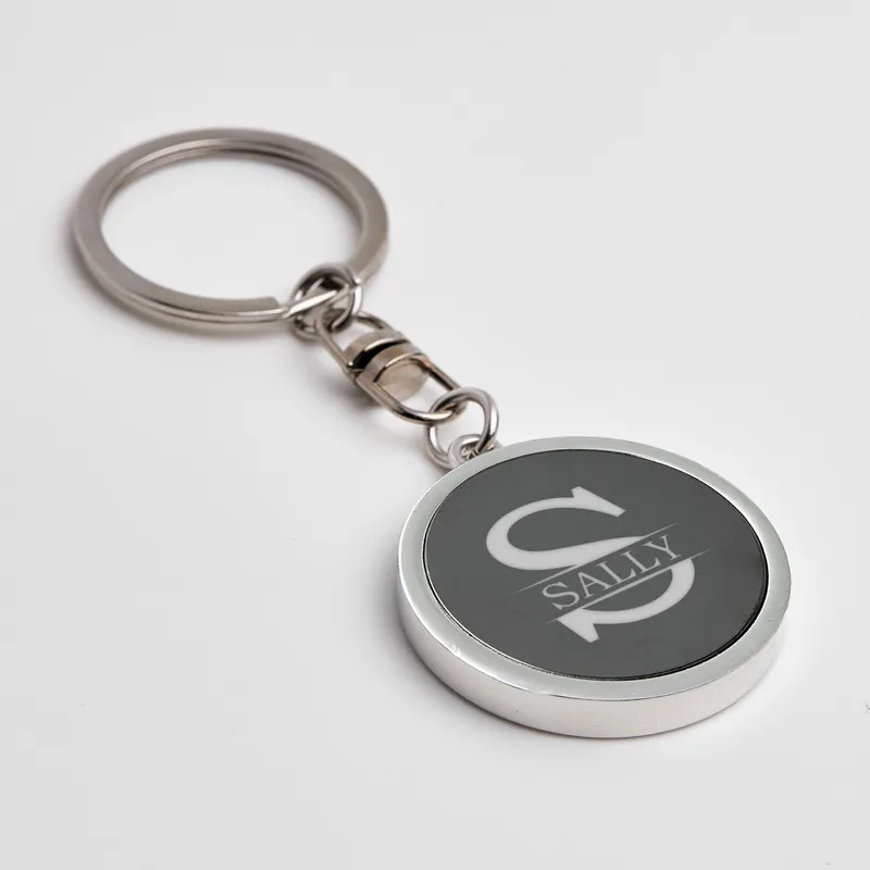 Personalized Name and Initial Round Keychain