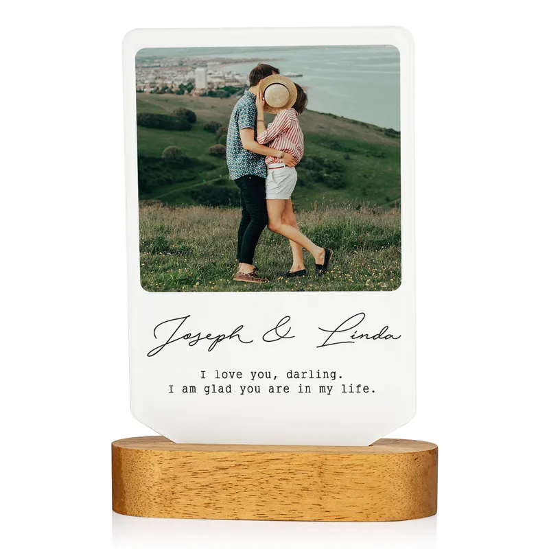 Personalized Name and Message Engraved Gift LED Minimal Design Lamp