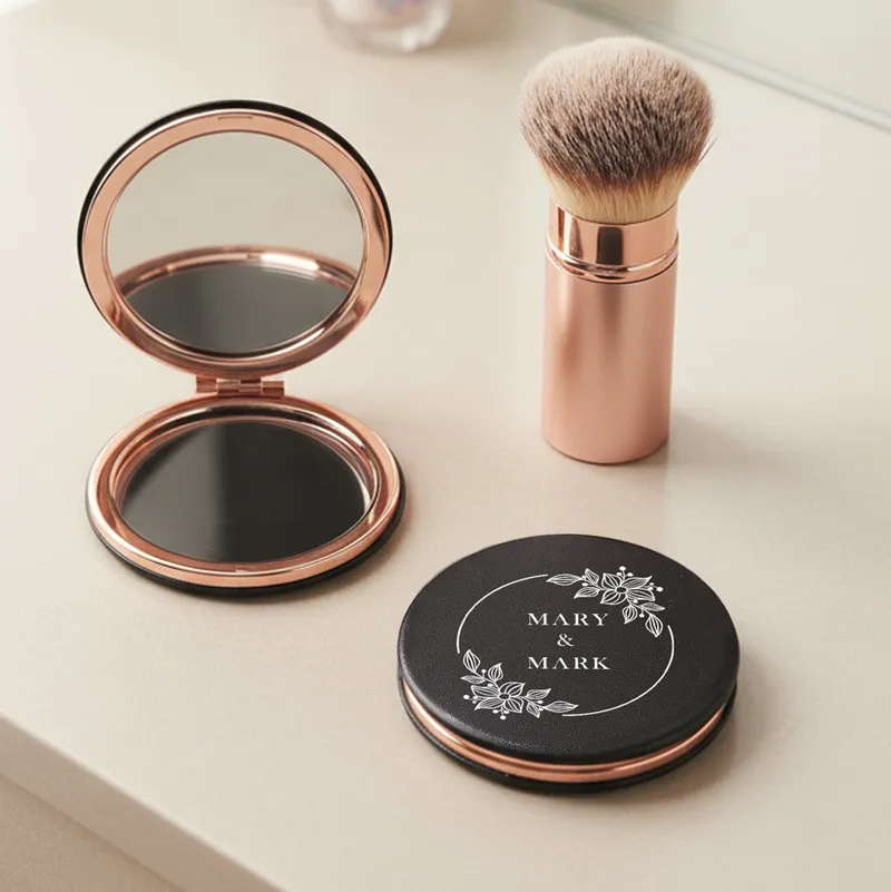 Personalized Name Compact Mirror for Couples