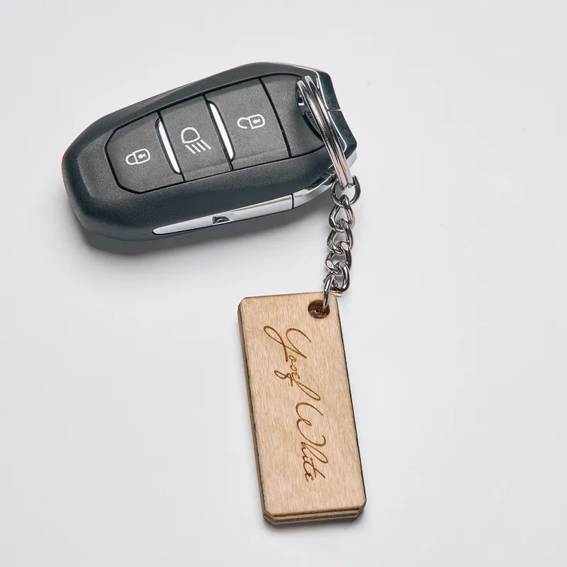 Personalized Name Engraved Wooden Keychain