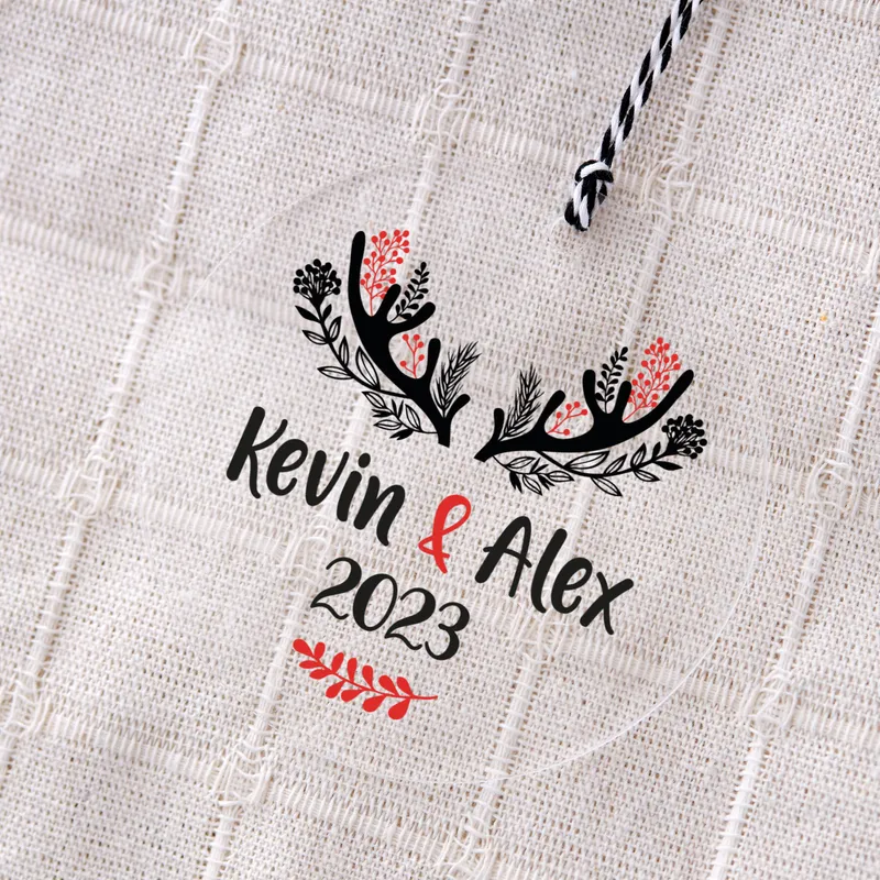 Personalised Couples Name Christmas Ornament for Adults