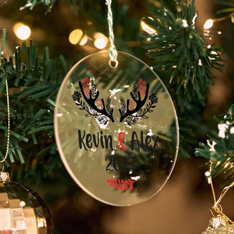 Personalised Couples Name Christmas Ornament for Adults