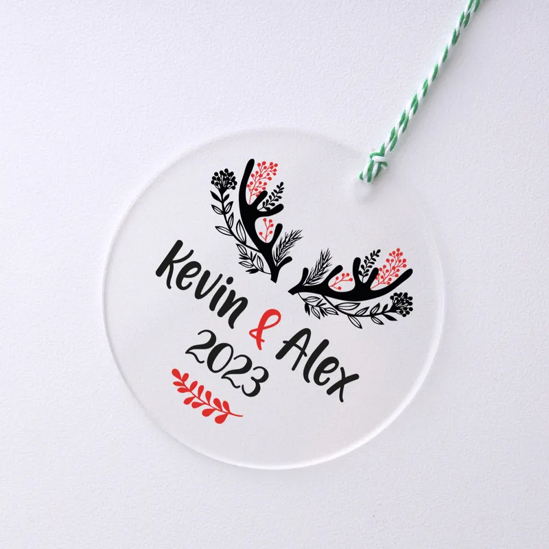 Personalised Couples Name Christmas Ornament for Adults