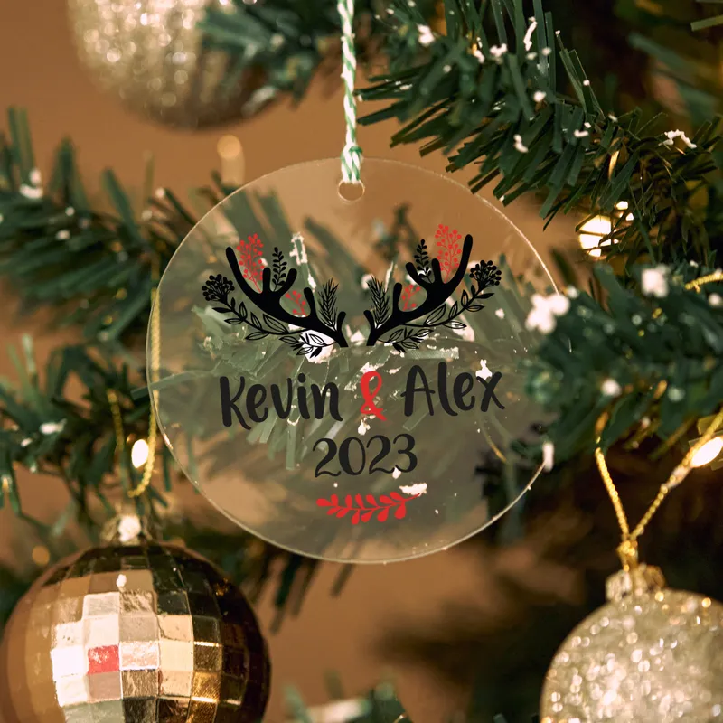 Personalised Couples Name Christmas Ornament for Adults