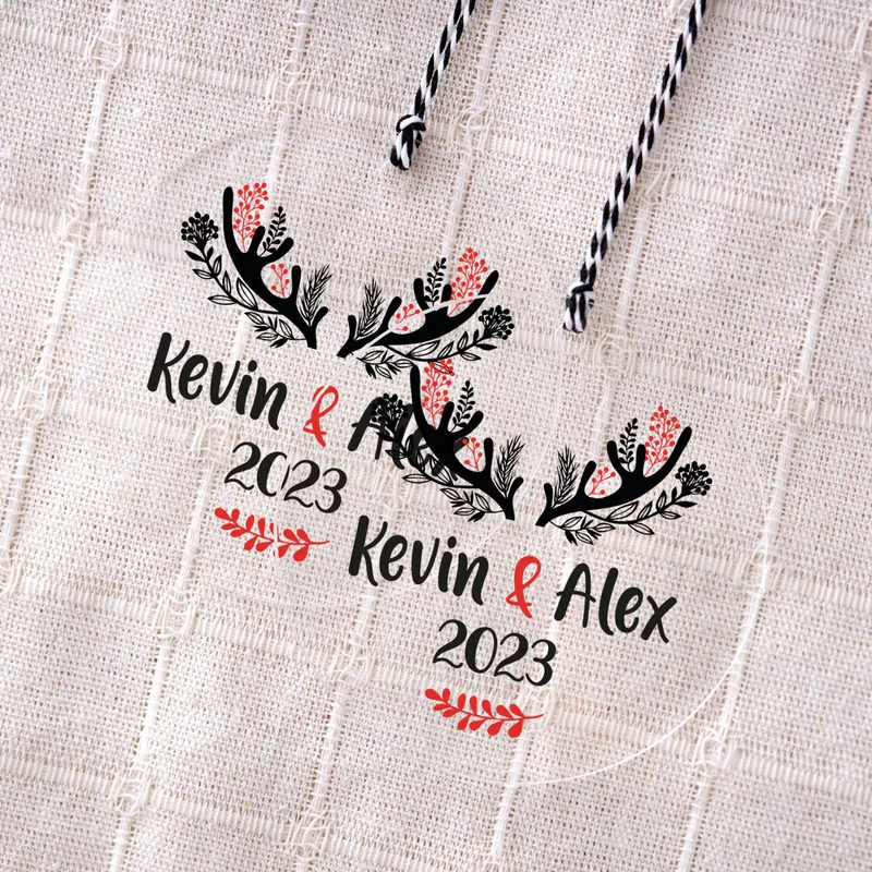 Personalised Couples Name Christmas Ornament for Adults