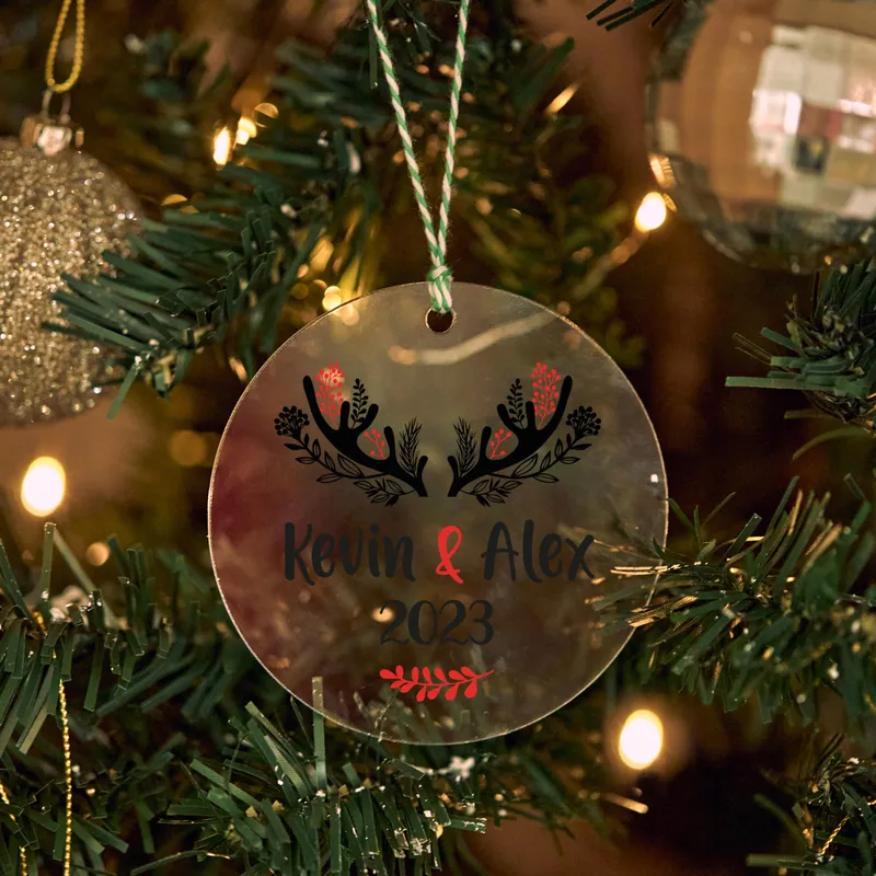 Personalised Couples Name Christmas Ornament for Adults