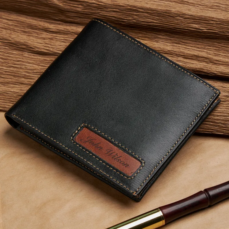 Personalized Name Printed Genuine Leather Wallet