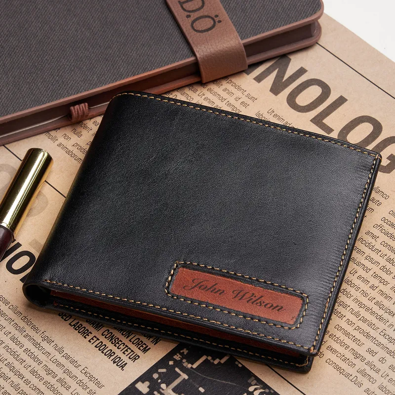Personalized Name Printed Genuine Leather Wallet