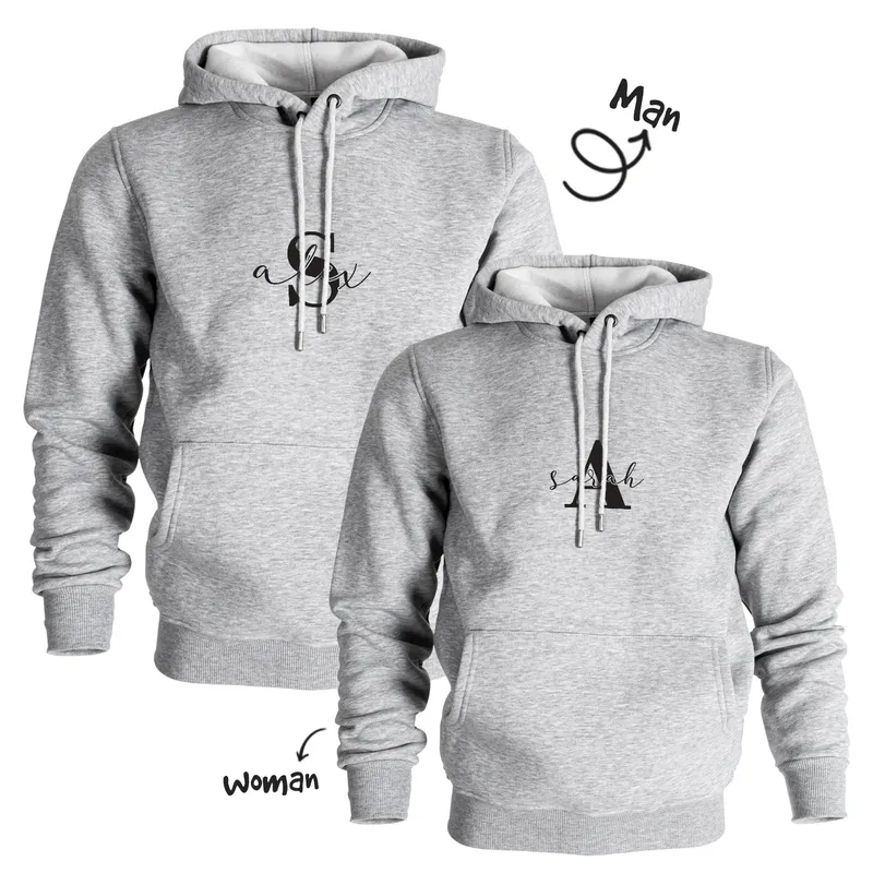 Personalized Name Sweatshirt Set for Couples