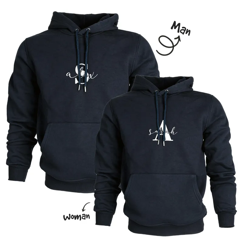 Personalized Name Sweatshirt Set for Couples