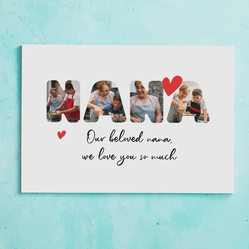 Personalised Nana Photo Canvas Wall Art 12x16