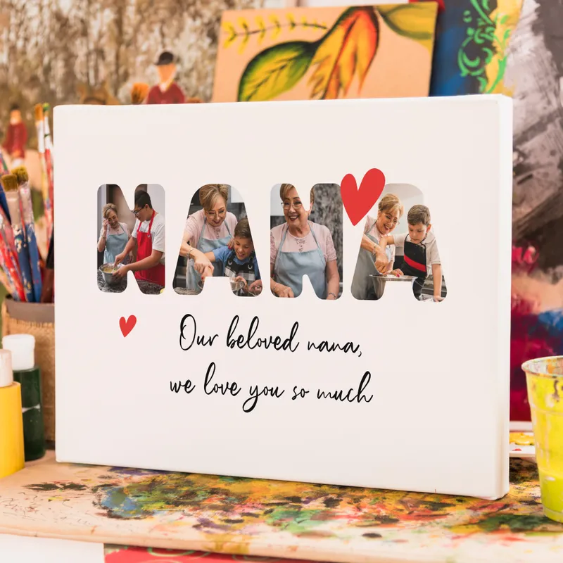 Personalised Nana Photo Canvas Wall Art 12x16