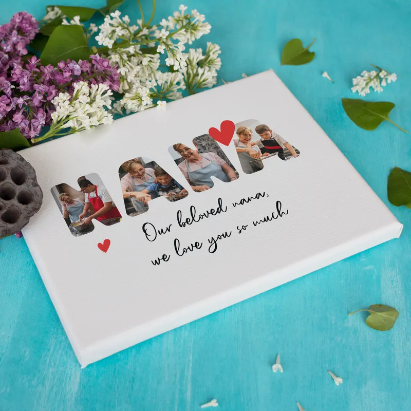 Personalised Nana Photo Canvas Wall Art 12x16