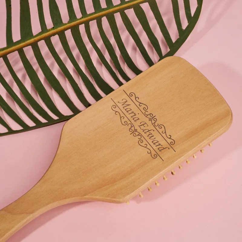 Personalised Engraved Wooden Hair Brush for Her