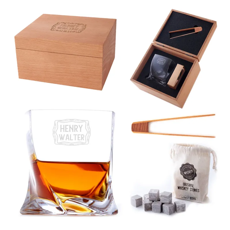 Personalized New York Whiskey Set Gifts for Him