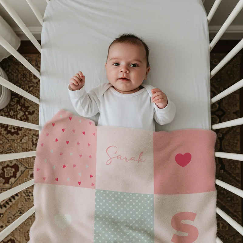 Personalized Newborn Blanket With Name & Birth Details