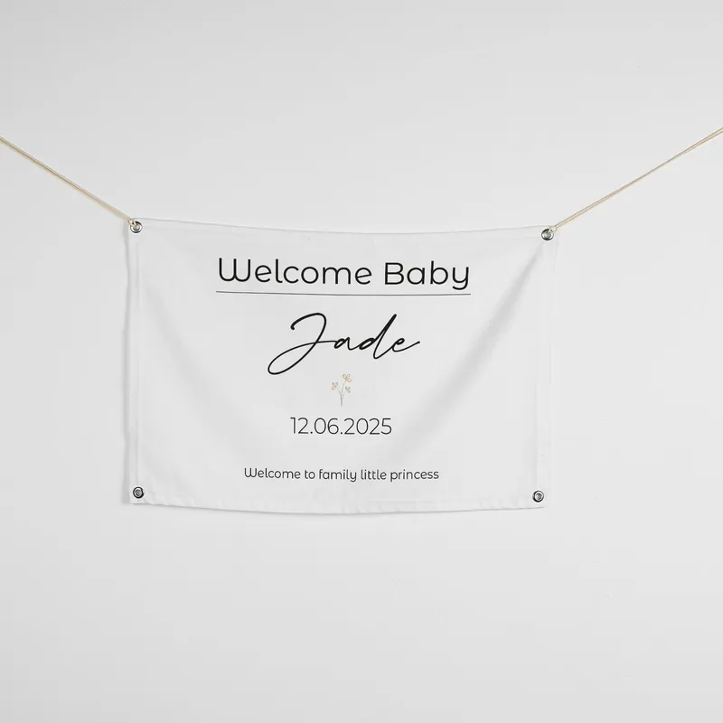 Personalised Newborn Welcome Baby Banner 45 x 70 cm