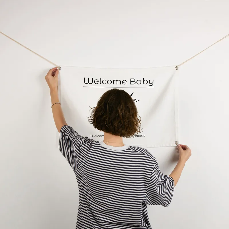 Personalised Newborn Welcome Baby Banner 45 x 70 cm
