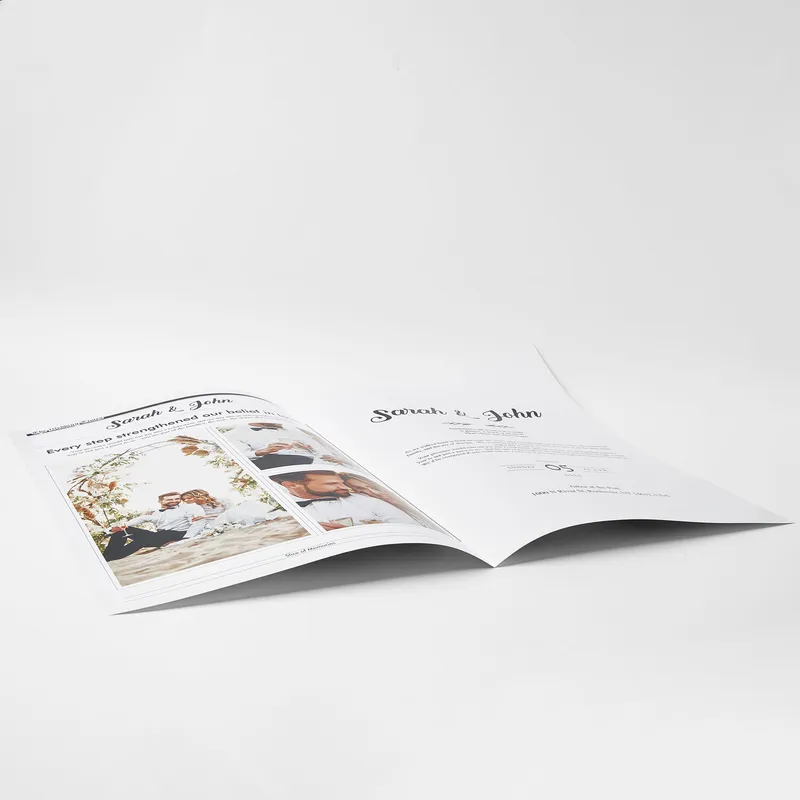 Personalised Newspaper Style Wedding Invitations - Set of 50