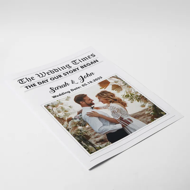 Personalised Newspaper Style Wedding Invitations - Set of 50