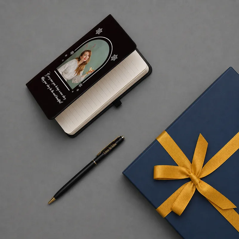 Personalised Notebook and Pen Gift Set for New Year's