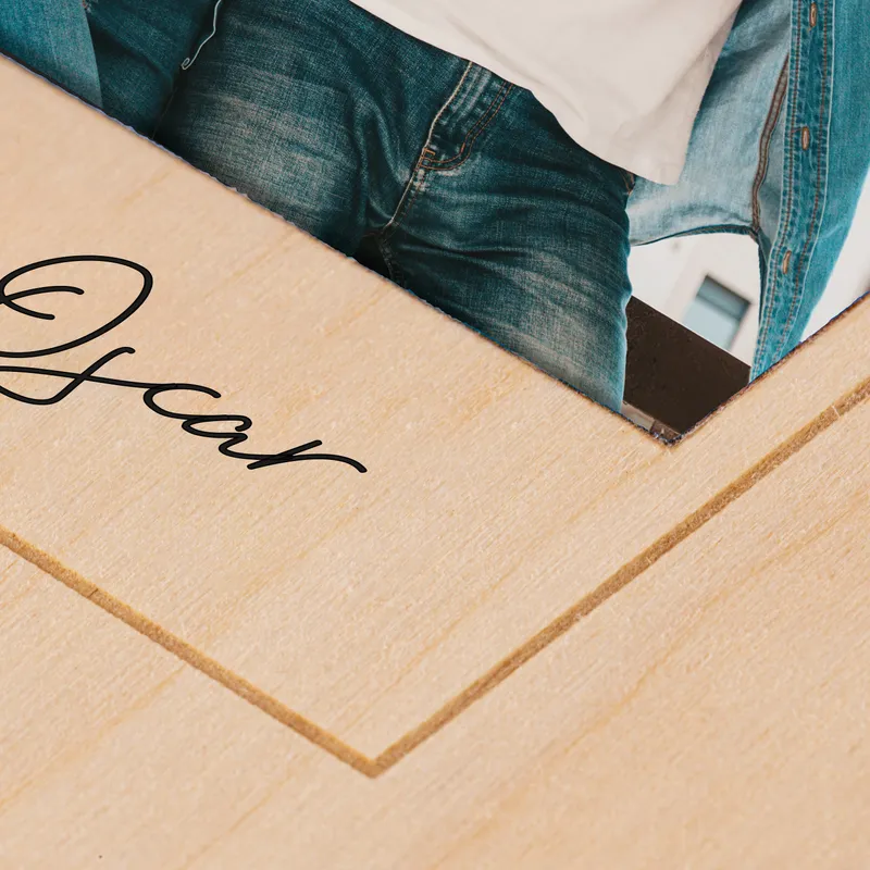 Personalized Notebook with Wooden Cover and Photos