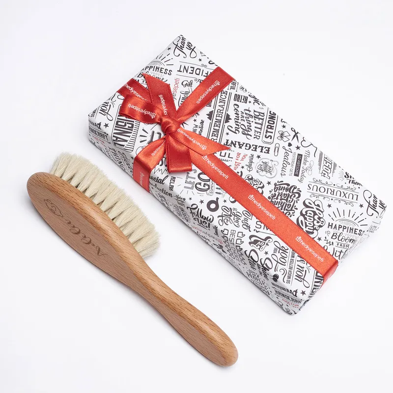 Personalized Organic Baby Hairbrush with Name as Baby Shower Gifts