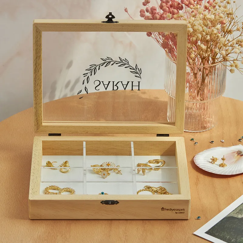 Personalized Organizer Wooden Jewelry Box