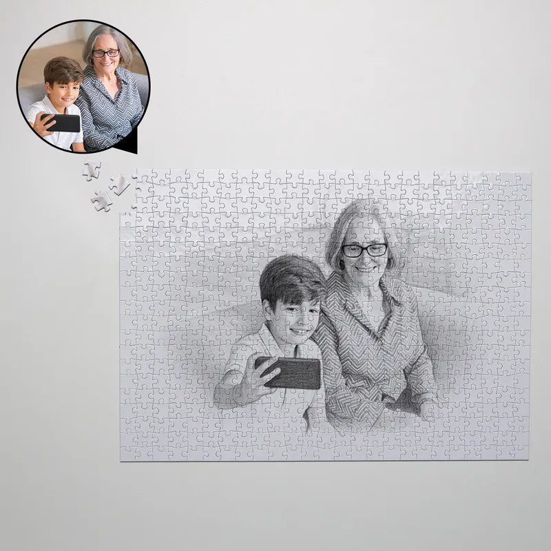 Personalized Pencil Photo effect Puzzle - 500 Pieces