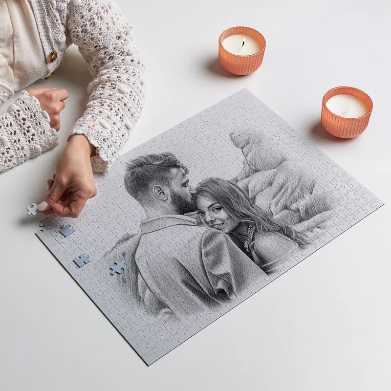 Personalized Pencil Photo effect Puzzle - 500 Pieces