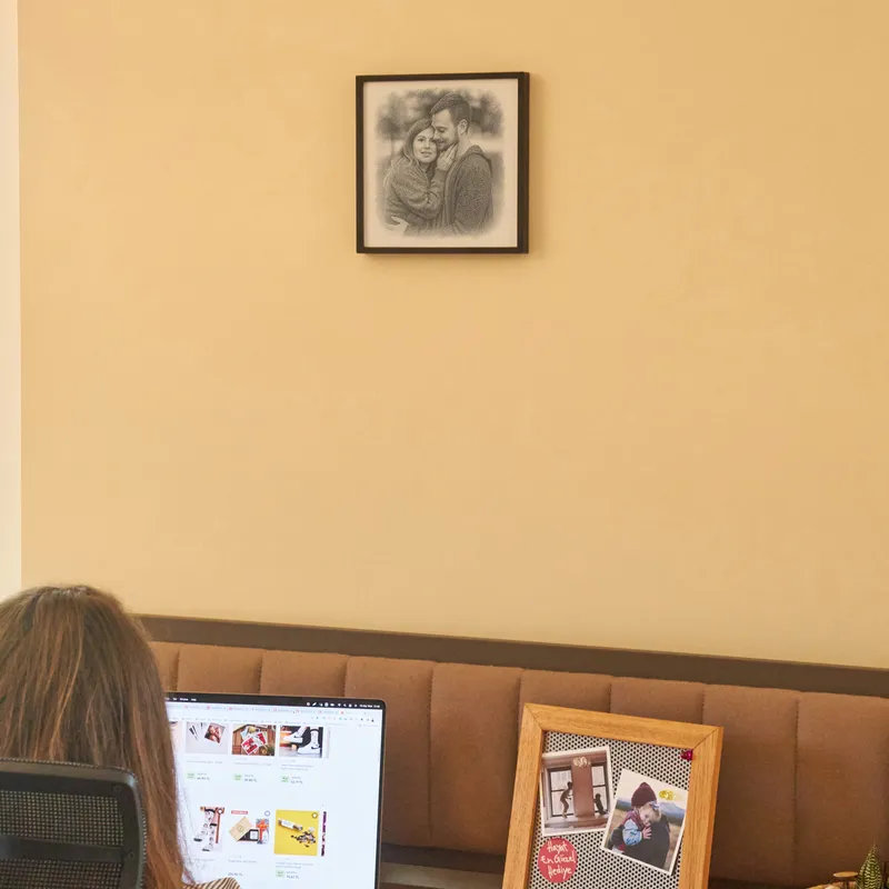 Personalized Pencil Sketch Drawing Photo Frame