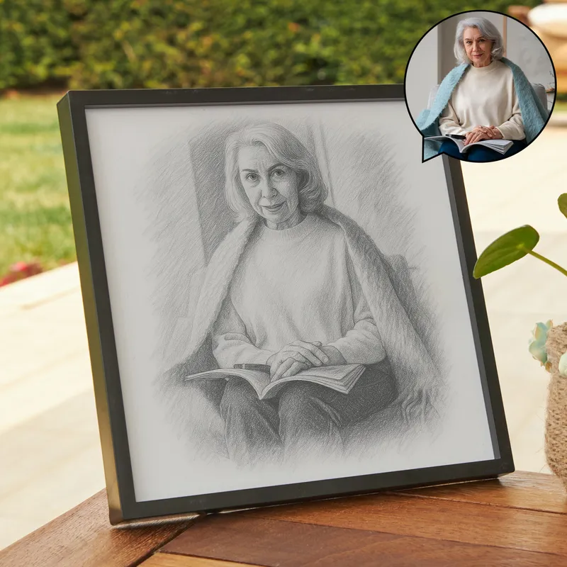 Personalized Pencil Sketch Drawing Photo Frame