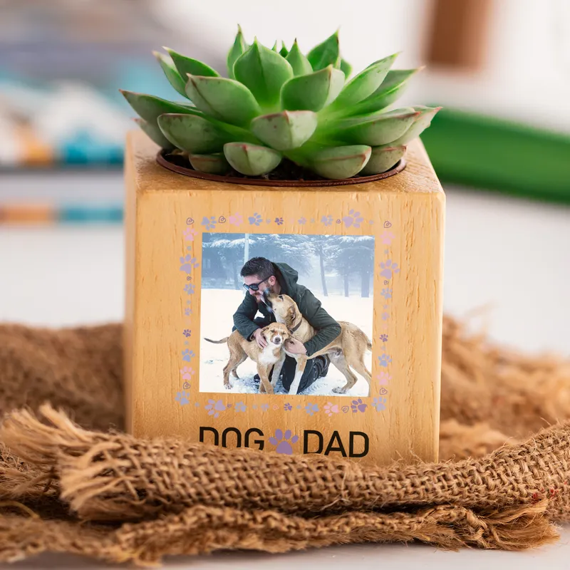 Personalized Pet Dad Succulent Planter